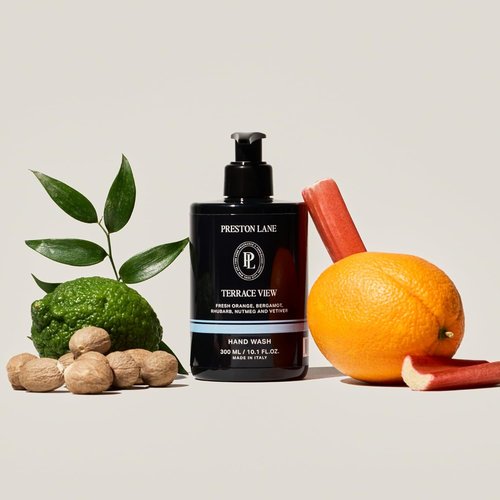 Preston Lane Luxury Hand Wash - Terrace View Scent | Hydrating Organic Oils & Gentle Cleansing, Vegan