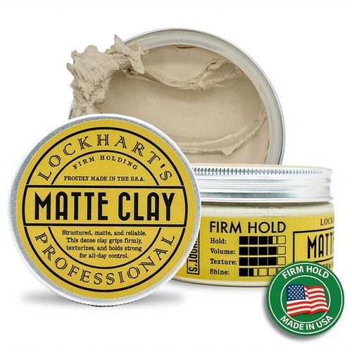 Lockhart’s Premium Matte Clay - Men's Styling Hair Paste for Natural Matte Finish | 3.4oz Handcrafted Clay