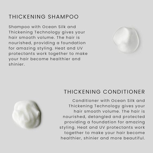 SACHAJUAN Thickening Shampoo & Conditioner Set - Ocean Silk Technology for Volume & Nourishment | Vegan, Paraben-Free | 2 x 3.4 oz