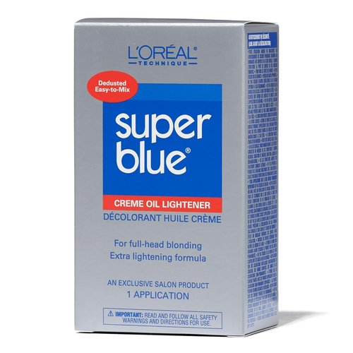 L'Oreal Technique Super Blue Lightener Kit - Hair Bleach for Easy Application & Pigment Removal