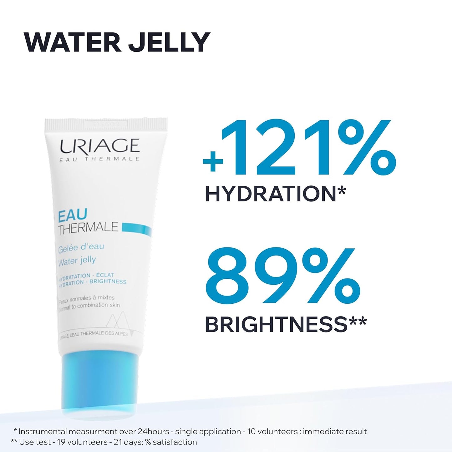 Uriage Moisturizing Face Gel - 24H Hydration with Hyaluronic Acid | Lightweight Floral Scent for Oily Skin