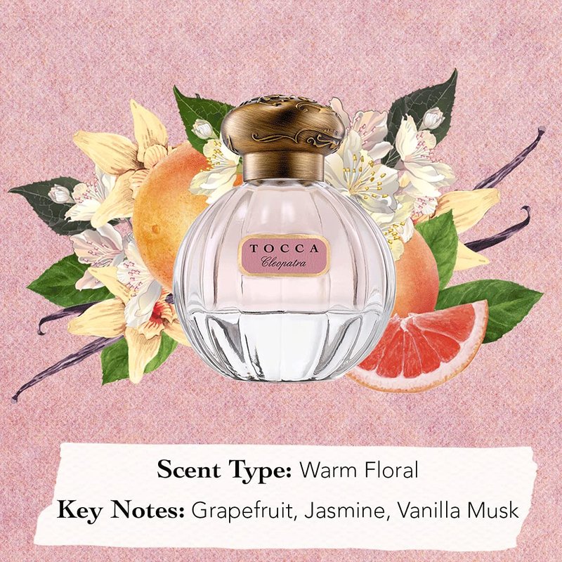 Tocca Cleopatra Perfume for Women, 1.7oz (50 ml) - Warm Floral, Grapefruit, Jasmine, & Vanilla Musk Fragrance