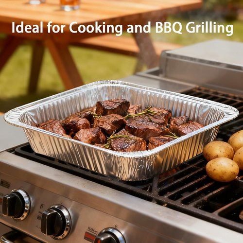 Aluminum Foil Pans 9x13 - 40 Pack Disposable Deep Steam Table Pans for Baking, Roasting & Food Storage
