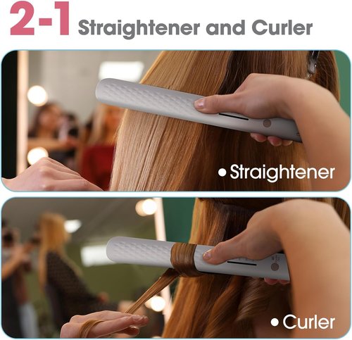 Quico Hair Straightener - Fast Heating Professional Flat Iron | 320℉-450℉ Temp Control, Pink
