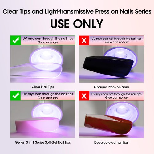 Gellen Solid Nail Glue Gel for False Nail Tips, Huge Capacity 15g Press on Solid Acrylic Nail Glue Gel for Salon Art DIY at Home, Need UV Light Cured