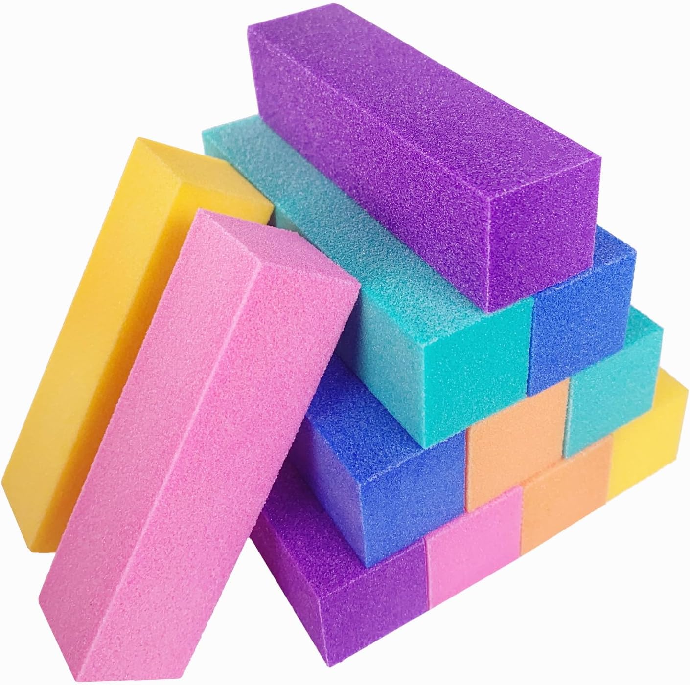 Skiennix Nail Buffer Block Set - 12 Pcs 4-Sided Sanding Buffers for Acrylic & Natural Nails | Professional Manicure Polisher
