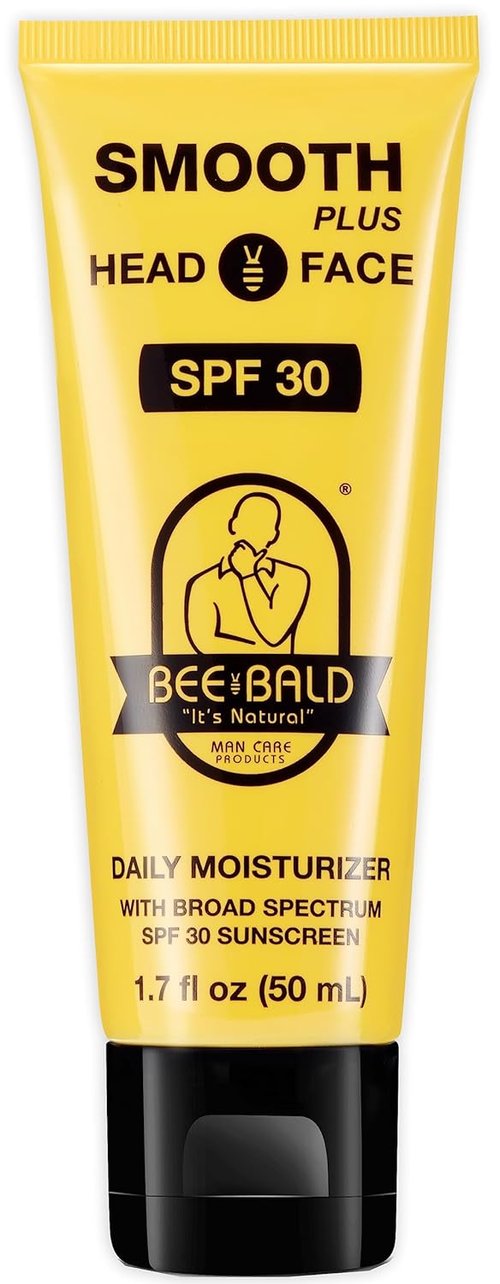 Bee Bald Smooth Plus Head & Face Moisturizer - SPF 30 Sunscreen Lotion for Hydration & Protection | 1.7 Fl Oz