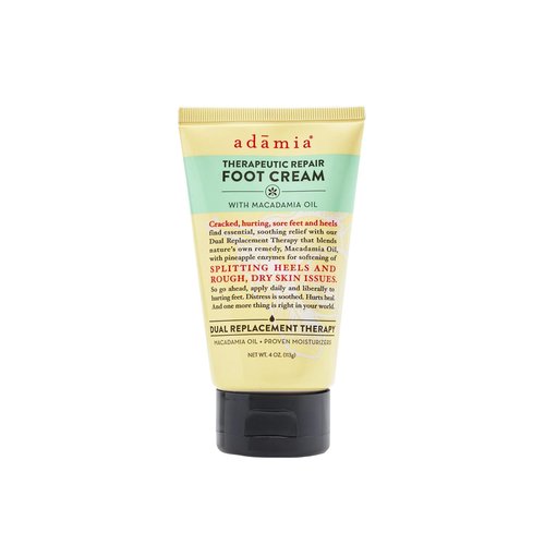 Adamia Therapeutic Foot Cream - Pure Macadamia Oil, Fragrance-Free & Paraben-Free, 4 Oz Tube