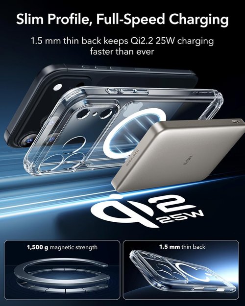 ESR iPhone 17 Pro Max Case - Shockproof Military-Grade Protection | MagSafe Compatible & Clear Design
