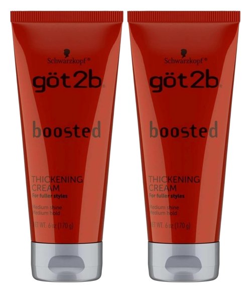 Got 2B Boosted Hair Thickening Cream - Fuller Styles, Medium Shine & Hold, 6 Ounce | 2 Pack
