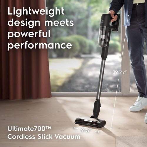 Electrolux Ultimate700 Cordless Stick Vacuum - High Suction Power, 50-Minute Run Time, Granite Gray