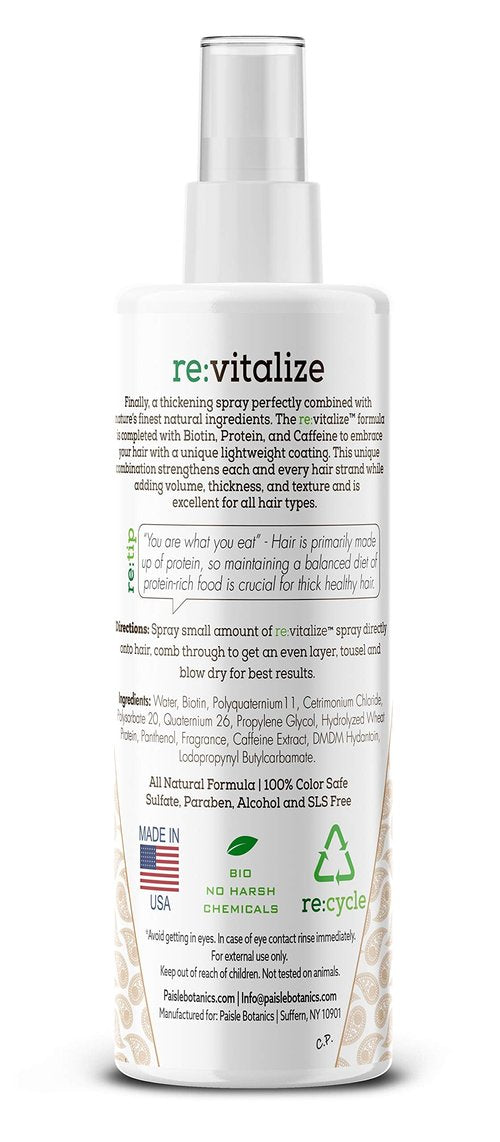 Biotin Hair Thickening Spray for Volume and Growth - NATURAL Volumizer with CAFFEINE for Thicker, Fuller Hair in Seconds