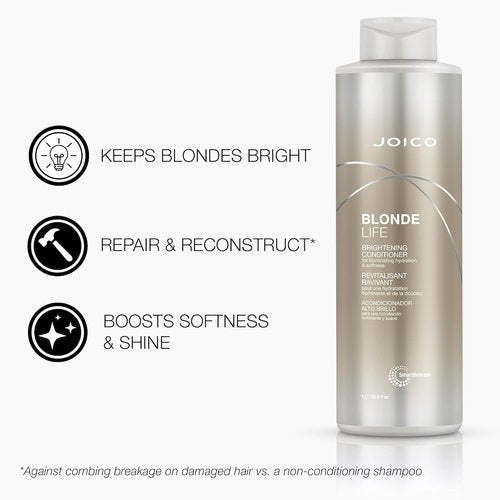 Joico Blonde Life Brightening Shampoo & Conditioner - Sulfate-Free Formula for Softness & Smoothness
