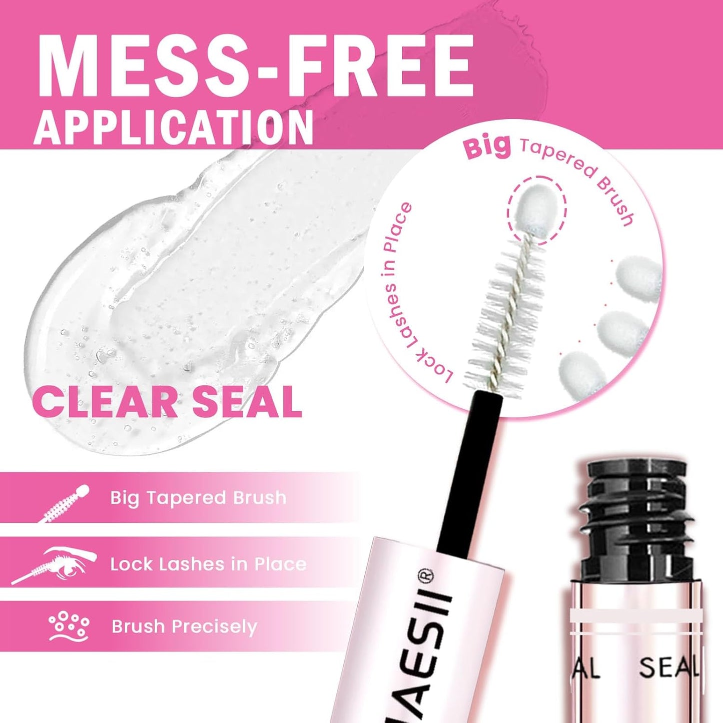 LA MAESII Lash Cluster Glue - 2-in-1 Bond and Seal for Eyelash Clusters | Waterproof, Strong Hold, 10ml