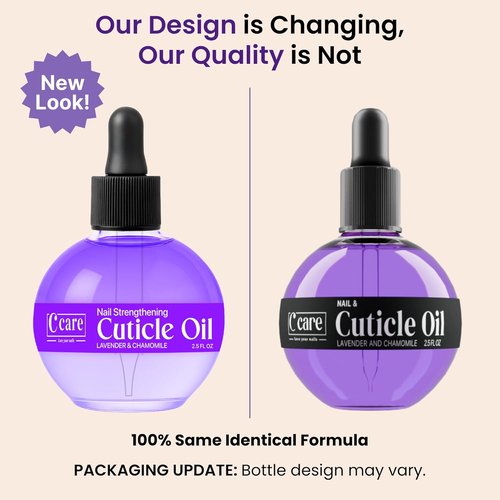 C CARE Cuticle Oil - Lavender & Chamomile Nail Treatment - Moisturizes & Strengthens Nails - 2.5 oz Bottle