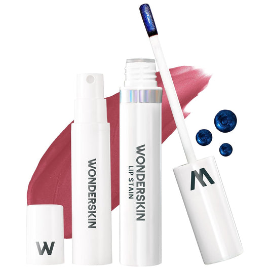 Wonderskin Wonder Blading Lip Stain Kit - Long-Lasting Waterproof Pink Tint | Transfer Proof Natural Makeup (Charming)