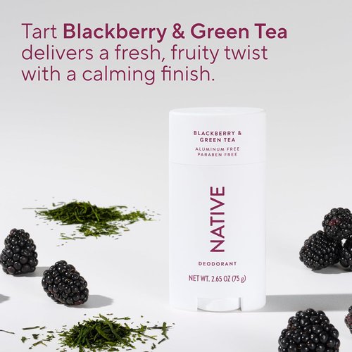 Native Deodorant - Aluminum Free Blackberry & Green Tea | 72-Hour Odor Control for Men & Women - 2.65oz