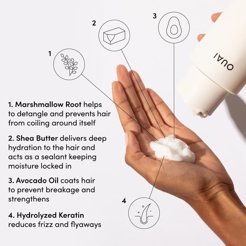 OUAI Thick Hair Shampoo and Conditioner Set - Sulfate Free Shampoo and Conditioner for Thick Hair Care - Moisturizes, Strengthens & Fights Frizz - Made with Keratin & Shea Butter (10 Fl Oz)