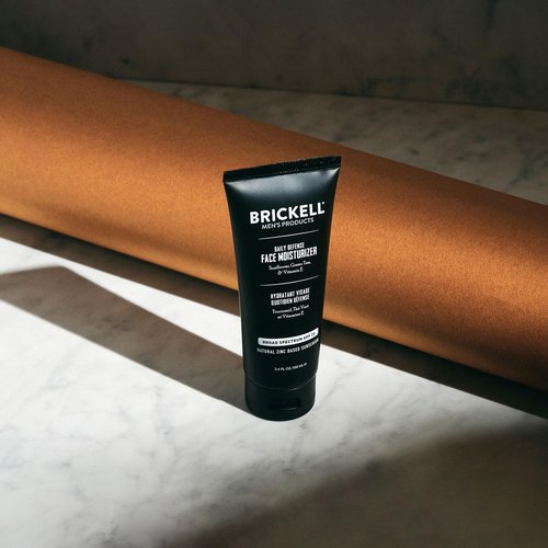 Brickell Men's Daily Defense SPF 20 Face Moisturizer - Natural Zinc Oxide Sunscreen, Hydrates & Protects Skin, 3.4oz, Unscented