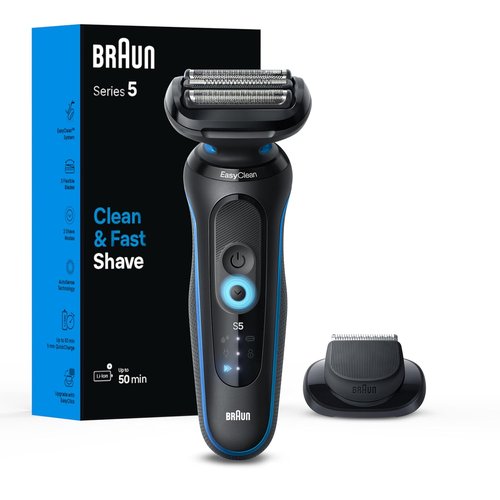 Braun Electric Shaver - Series 5 5118s | Waterproof Wet & Dry Shaving with Turbo Mode, 50 Min Runtime