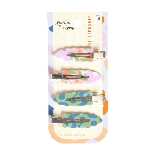 Goody X Sophia Yeshi Hair Clips for Makeup, SlideProof Clips for Women, Men & Girls, Dentless & Secure Hold, Styling Accessories for Skincare & Makeup Application, All Hair Types, 4 Ct