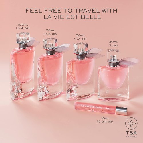 Lancôme La Vie Est Belle Eau de Parfum Set - Long Lasting Women's Fragrance with Iris & Vanilla - 3.4 Fl Oz & 0.34 Fl Oz