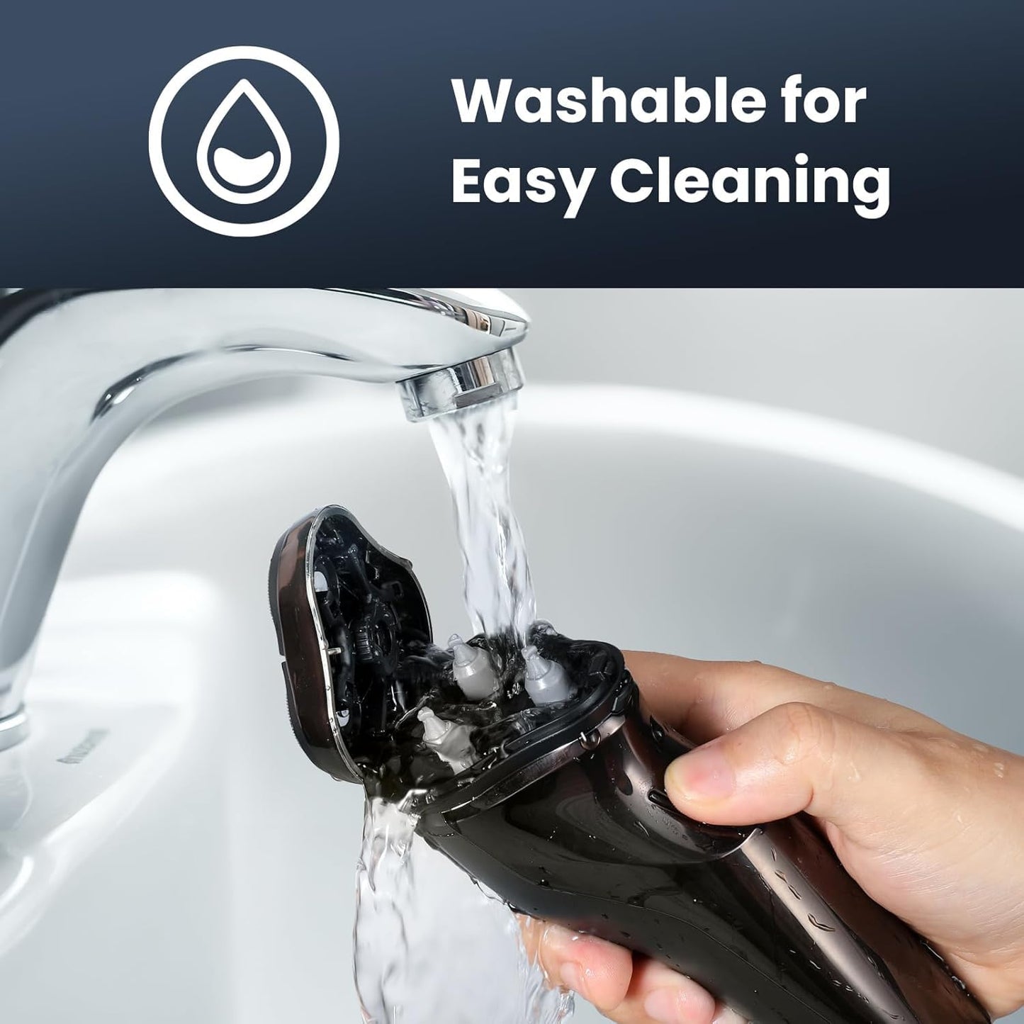 Electric Razor for Men, SHPAVVER Electric Shaver for Men, Rechargeable Wet Dry Shaver with Pop Up Trimmer, Waterproof Cordless Portable Razor