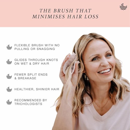 Manta Original Anti-Breakage Hairbrush - Gentle Detangling Brush for All Hair Types | Pink