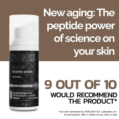 Mineaderm Advanced Recovery Cream - Anti-Wrinkle & Firming Face Cream with Peptides & Hyaluronic Acid - 1.69 fl oz