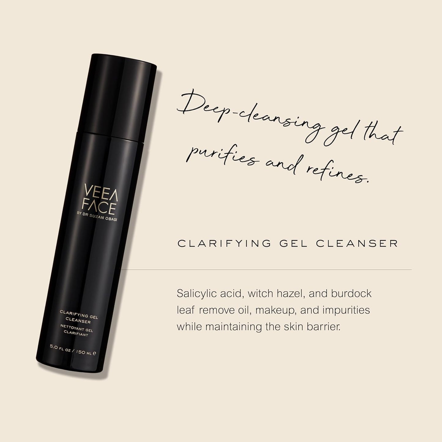 Veea Face by Dr. Suzan Obagi - Clarifying Gel Cleanser | Exfoliating & Refreshing | Deep Cleansing (5 fl oz | 150 ml)