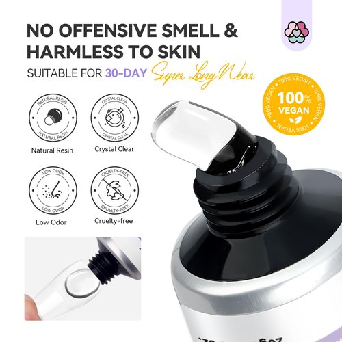 SAVILAND Solid Nail Glue Gel: 30-Day Lasting Strong Adhesive Glues for Press On Nails - SSProTip X Professional Gel Nail Glue, U V Curing Formula, Quick Cure Home & Salon Use,0.71 Fl Oz