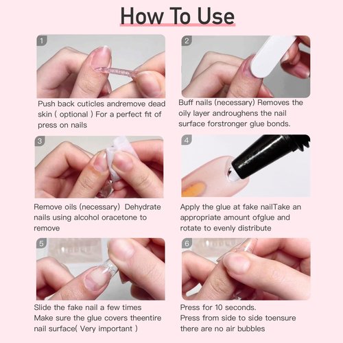 Curvlife 10g Semi-Solid Glue and 20ml Pinpoint Glue Remover Kit - Gel for Press on Nails, Quick Dry No UV Lamp Needed with Gentle Non-Acetone Remover, Fake Nail Tips