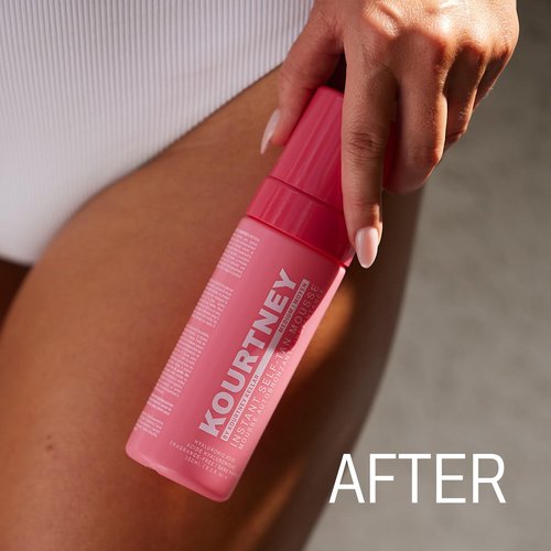 KOURTNEY Instant Self-Tan Mousse - Sunless Tanning Foam for Natural-Looking Glow - Easy to Apply Self Tan - Streak-Free Body Tanning - Medium - 4.2 oz