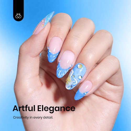 beetles Gel Polish Light Blue Gel Nail Polish Soak Off Uv LED Nail Lamp 15ml DIY Home Manicure Salon Gift for Women Coastal Holiday Bliss