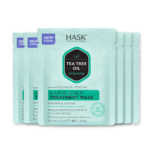 HASK TEA TREE Revitalizing Deep Conditioner Treatments for all hair types, color safe, gluten free, sulfate free, paraben free - Pack of 6