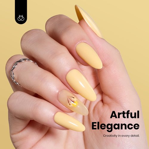 Beetles Pastel Yellow Gel Polish, 15ML Hema Free Light Yellow Gel Nail Polish Butter Time All Season Nails Soak Off UV Colorful Bottle Nail Art Manicure Gift for Women