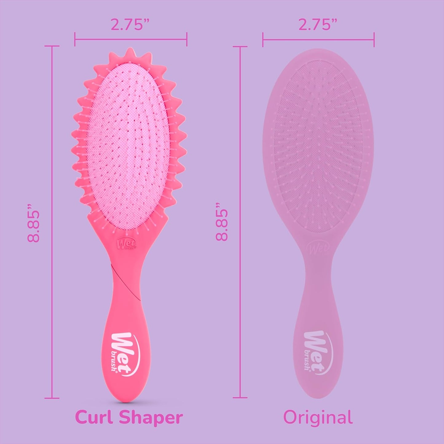 Wet Brush Curl Shaper Detangler Brush - Pink | Frizz-Free Curl Defining for All Hair Types