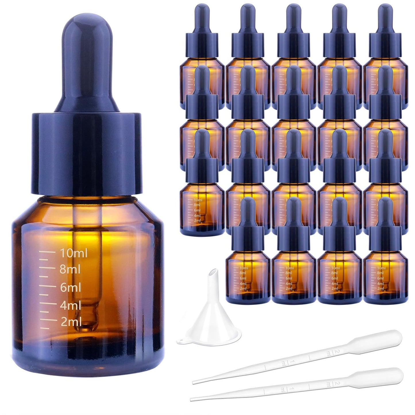 Matifaner 15ml Dropper Bottles with Measurement, Glass Essential Oil Jars Amber, 1/2 oz Bottles with Glass Eye Dropper for Essential Oil,Tincture