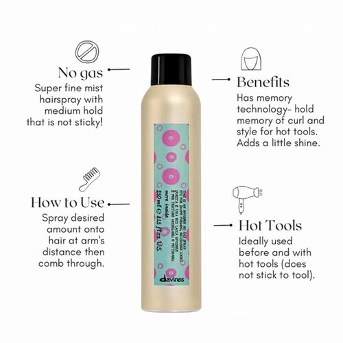 Davines This Is An Invisible No Gas Spray, Medium Hold Natural Finish - Non-Aerosol Spray for Brushable Hold - Fast Drying & Humidity Resistant, 8.45 Fl Oz
