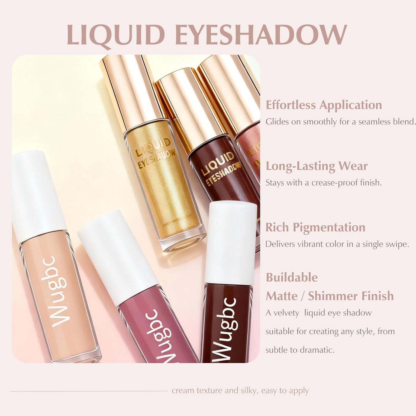 Skiennix Dusty Rose Liquid Eyeshadow - High-Pigmented Cream-to-Powder Formula for Smooth Blending | Multiuse Makeup for Eyes & Cheeks