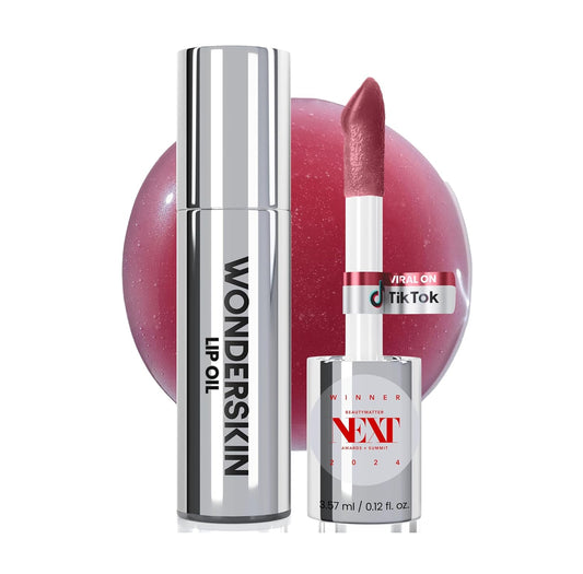 Wonderskin Lip Oil Rehab Serum - Hydrating Tinted Lip Oil for Dry Lips | Non-Sticky Deep Red Tint (Honey)