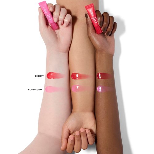 e.l.f. Squeeze Me More Lip Balm Duo - Moisturizing Sheer Tint with Hyaluronic Acid | Vegan Cherry & Bubblegum