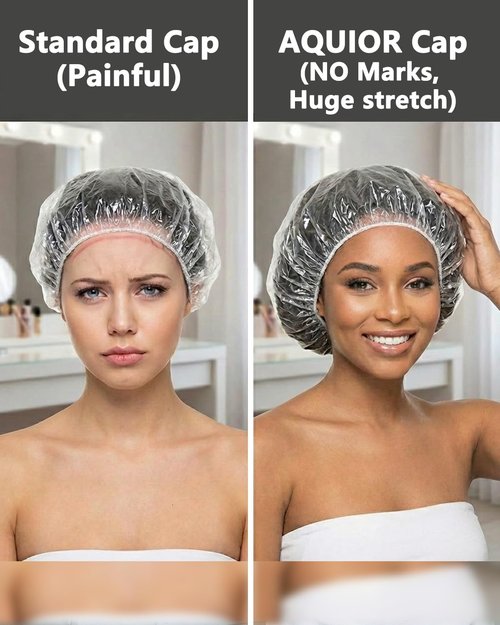 Aquior Disposable Shower Caps - 100 PCS Large Thick Waterproof Hair Covers for Women | Travel Essentials