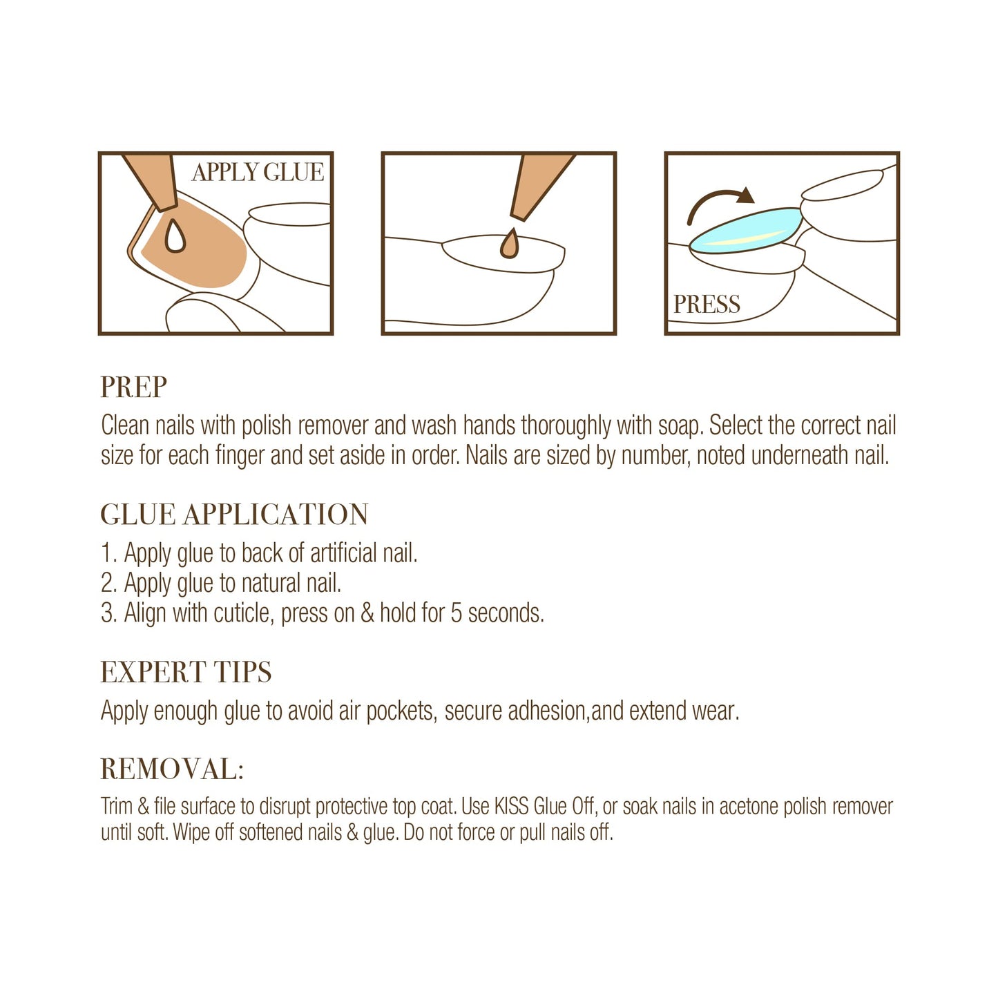 GoldFinger Press On Nails Special Effect Full Cover Nails Glue On Nails Manicure Long Fake Nails with Glue (Let Me Be There)