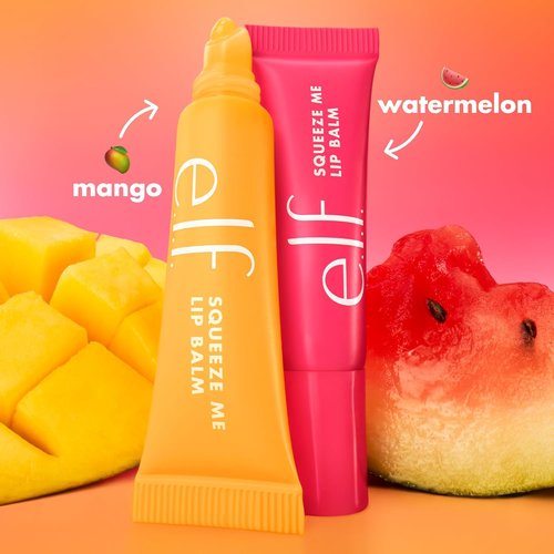 e.l.f. Squeeze Me More Lip Balm Duo - Moisturizing Tinted Balm with Hyaluronic Acid | Vegan, Mango & Watermelon
