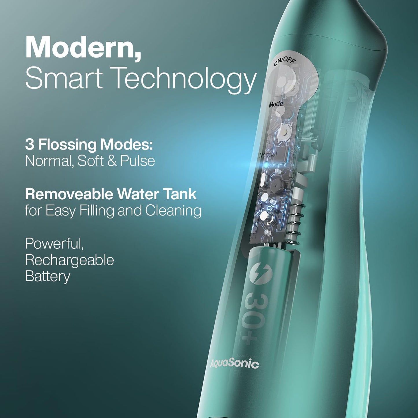 AquaSonic Water Flosser - Cordless Rechargeable Oral Irrigator for Teeth Cleaning | 5 Jet Tips, Waterproof