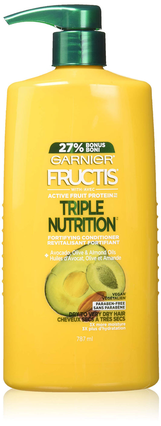 Garnier Fructis triple nutrition fortifying conditioner with avocado, olive & almond oils, 787ml