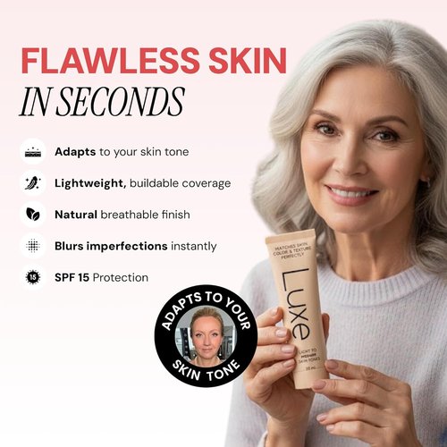 Luxe Color Changing Foundation - Adapts to Your Skin Tone - Buildable Light-to-Medium Coverage | 12-Hour Wear - Medium Dark