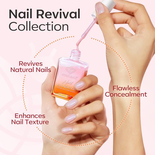 Modelones Nail Strengthener - Sparkle Pink Nail Polish for Damaged Nails | 15ml Natural Hardener