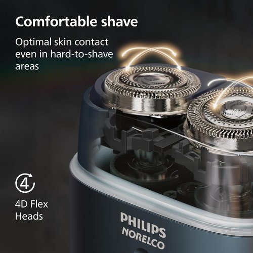 Philips Norelco Shaver 700 Series - Compact Electric Shaver with Lift & Cut System, Dual Steel Blades, Wet & Dry Use